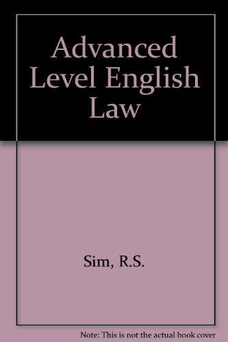 9780406657022: Advanced Level English Law