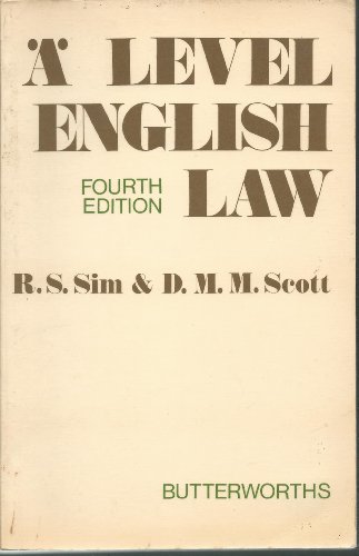 Beispielbild fr Advanced Level English Law zum Verkauf von Goldstone Books