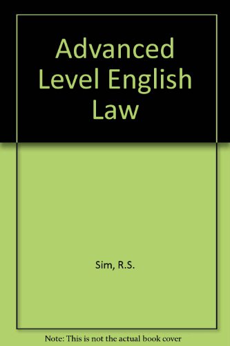 9780406657060: Advanced Level English Law