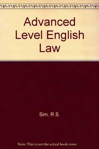 Beispielbild fr Advanced Level English Law zum Verkauf von Goldstone Books