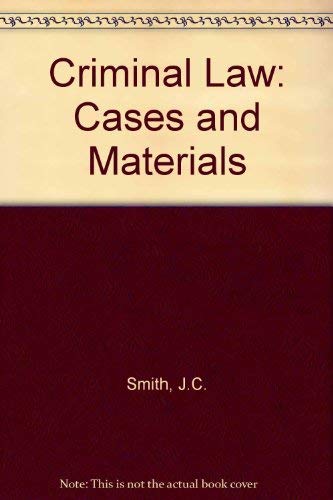9780406658234: Criminal Law: Cases and Materials
