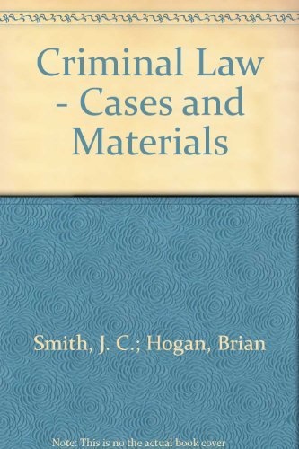 9780406658258: Criminal Law - Cases and Materials