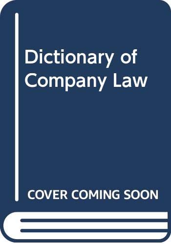 Dictionary of Company Law (9780406681645) by Hudson, A. H.