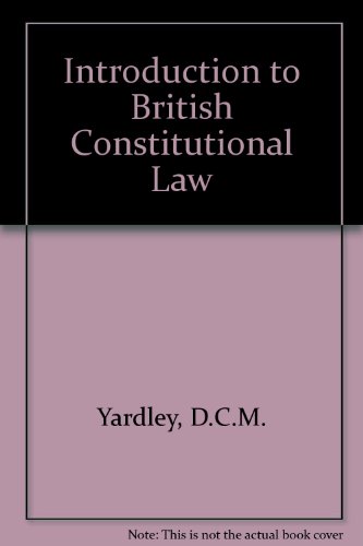 Beispielbild fr Introduction to British Constitutional Law zum Verkauf von Better World Books