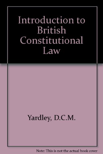 Stock image for Introduction to British Constitutional Law for sale by Better World Books