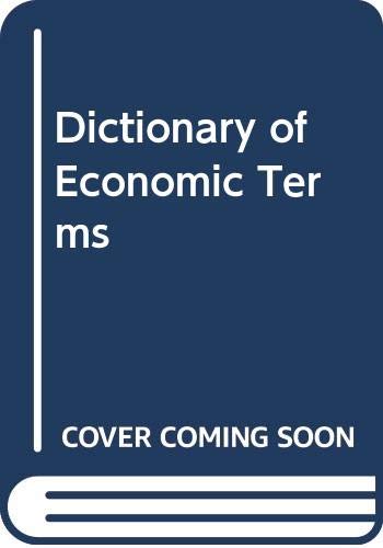 Beispielbild fr Dictionary of Economic Terms zum Verkauf von RIVERLEE BOOKS