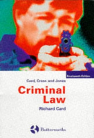 Stock image for Card, Cross and Jones: Criminal Law for sale by MusicMagpie