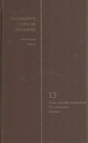 9780406897329: HALSBURY'S STATUTES OF ENGLAND: Deeds and other Instruments, Discrimination, Distress.
