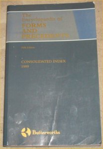 Beispielbild fr The Encyclopaedia of Forms and Precedents Fifth Edition Consolidated Index 1999 zum Verkauf von AwesomeBooks