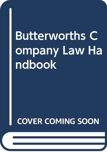 Imagen de archivo de Butterworths Company Law Handbook a la venta por AwesomeBooks