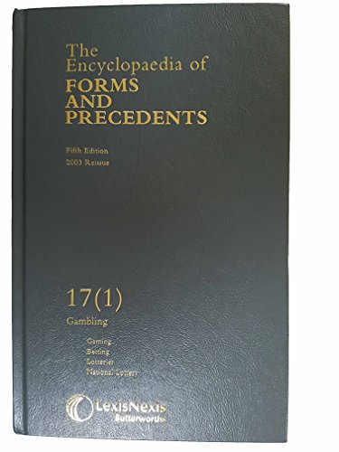 Stock image for The Encyclopaedia of Forms and Precedents: Volume 17 (1) for sale by PsychoBabel & Skoob Books