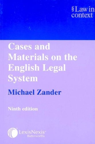 Beispielbild fr Cases and Materials on the English Legal System (Law in Context) zum Verkauf von Reuseabook