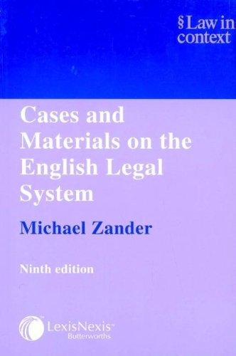9780406963802: Cases and Materials on the English Legal System (Law in Context)