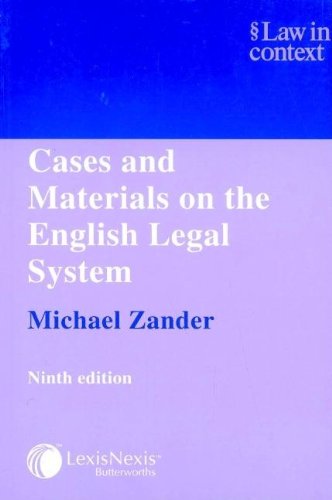 Stock image for Cases and Materials on the English Legal System (Law in Context) for sale by WorldofBooks