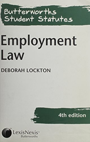 Imagen de archivo de Employment Law (Butterworths student statutes series) a la venta por WorldofBooks