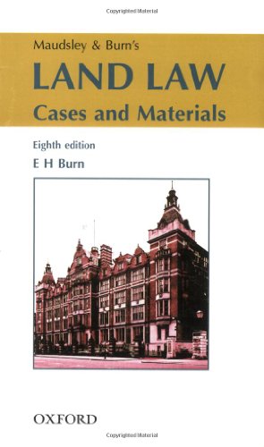 Beispielbild fr Maudsley and Burn's Land Law - Cases and Materials zum Verkauf von Better World Books Ltd