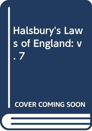 Stock image for Halsbury's Laws of England: Volume 7 (2) for sale by PsychoBabel & Skoob Books