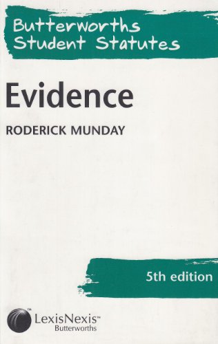 Stock image for Evidence (Butterworths Student Statutes) for sale by Cambridge Rare Books