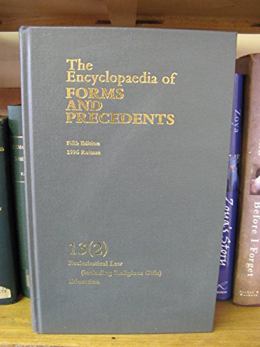 Stock image for The Encyclopaedia Of Forms And Precedents: 13(2): Ecclesiastical Law (Including Religious Gifts), Education for sale by PsychoBabel & Skoob Books