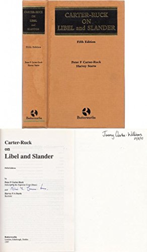 Imagen de archivo de Carter-Ruck on Libel and Slander a la venta por Webbooks, Wigtown