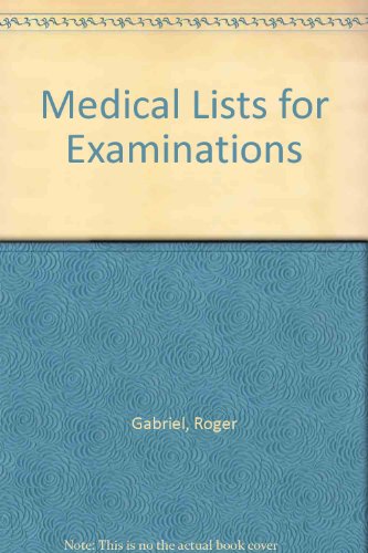 Beispielbild fr Medical Lists for Examinations zum Verkauf von Victoria Bookshop