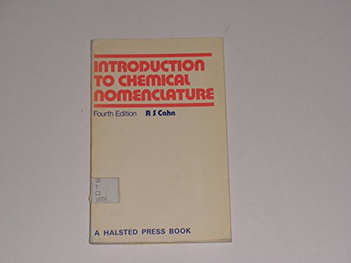 Imagen de archivo de Introduction to Chemical Nomenclature a la venta por Victoria Bookshop
