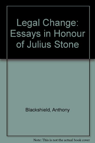 9780409491302: Legal Change: Essays in Honour of Julius Stone