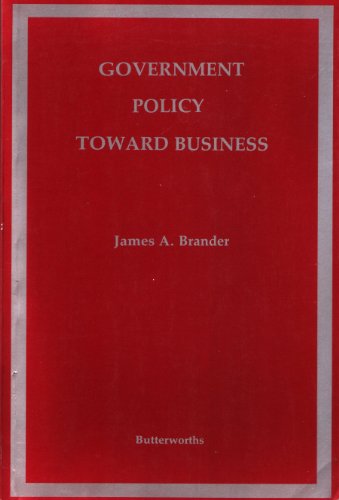 9780409805802: Government Policy Toward Business