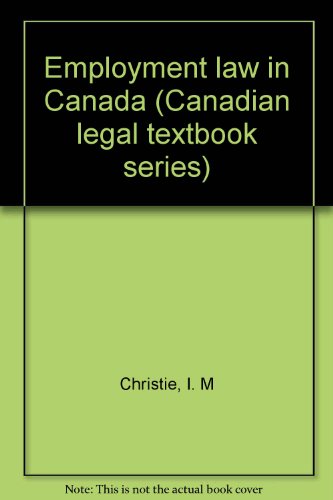 9780409823950: Employment law in Canada (Canadian legal textbook series)
