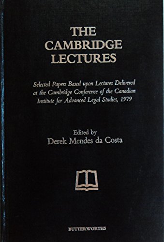 Beispielbild fr Mendes Da Costa: Cambridge Lectures : Selected Papers Based Upon Lectures Delivered at the Cambridge Conference of the Canadian Institute for Advanc zum Verkauf von Anybook.com