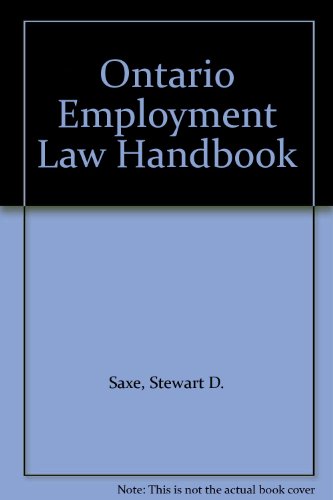 Beispielbild fr Ontario Employment Law Handbook zum Verkauf von ThriftBooks-Atlanta