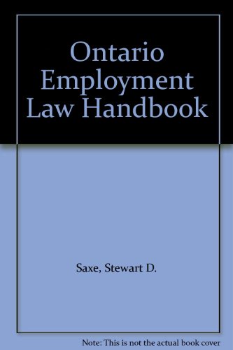 Imagen de archivo de Ontario Employment Law Handbook a la venta por ThriftBooks-Atlanta