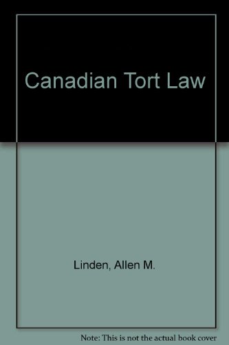 9780409905960: Canadian Tort Law