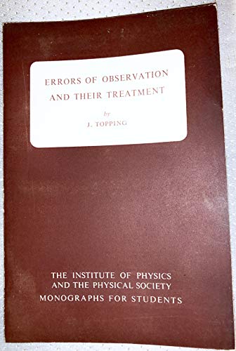 9780412061103: Errors of Observation and their Treatment. Third edition.