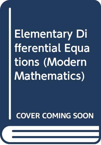 9780412095801: Elementary Differential Equations (Modern Mathematics S.)
