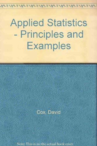 9780412165603: Applied Statistics: Principles and Examples