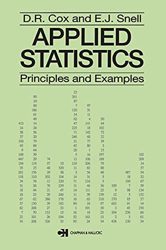 Imagen de archivo de Applied Statistics - Principles and Examples: 2 (Chapman & Hall/CRC Texts in Statistical Science) a la venta por WorldofBooks