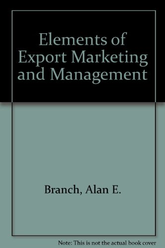 9780412231506: Elements of Export Marketing and Management