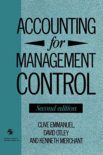 9780412374807: Accounting for Management Control (Chapman & Hall Series in Accounting and Finance)