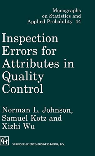 Beispielbild fr Inspection Errors for Attributes in Quality Control zum Verkauf von Revaluation Books