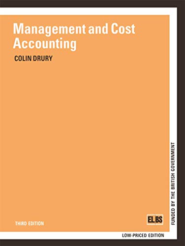 Beispielbild fr MANAGEMENT AND COST ACCOUNTING (The Chapman & Hall Series in Accounting & Finance) zum Verkauf von AwesomeBooks