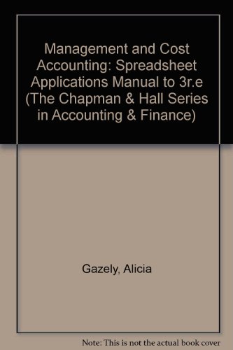 9780412464300: Spreadsheet Applications Manual to 3r.e (The Chapman & Hall Series in Accounting & Finance)