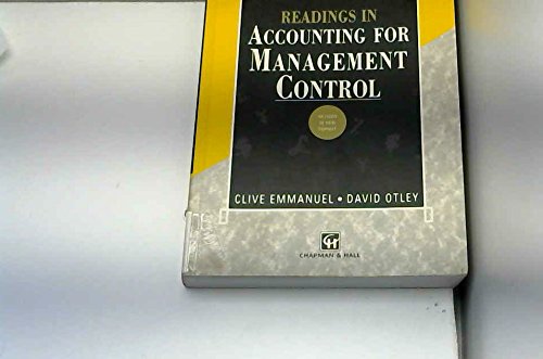 Imagen de archivo de Readings in Accounting for Management Control (The Chapman & Hall Series in Accounting & Finance) a la venta por Anybook.com