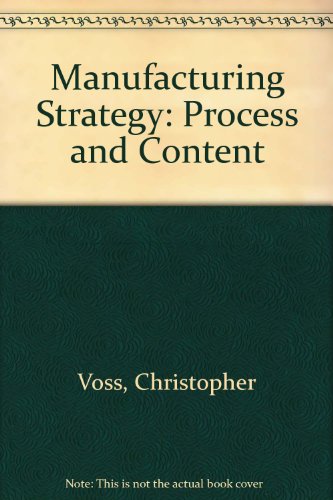 Manufacturing Strategy (9780412634802) by [???]