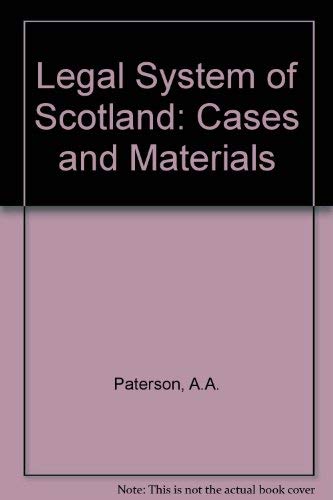 The legal system of Scotland: Cases and materials (9780414006928) by Paterson, Alan