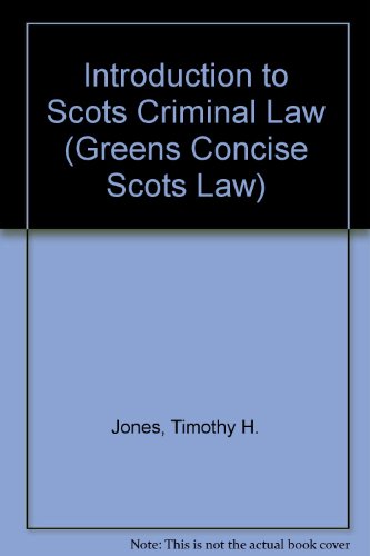 Beispielbild fr Introduction to Scots Criminal Law (Greens Concise Scots Law S.) zum Verkauf von WorldofBooks