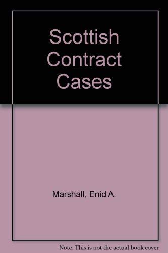 Scottish Contract Cases (9780414010529) by Enid A. Marshall