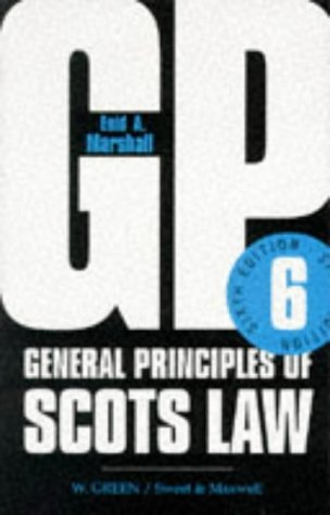 General Principles of Scots Law (Concise College Texts) (9780414011274) by Enid A. Marshall