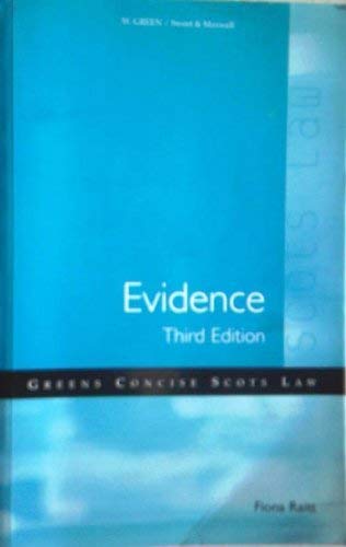 Stock image for Law of Evidence in Scotland for sale by WorldofBooks