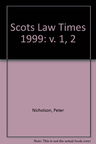 Scots Law Times (9780414013599) by Unknown Author